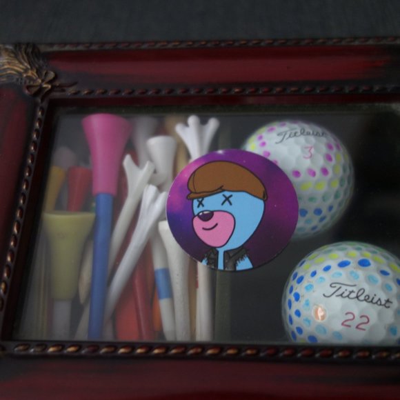 inBetweeners NFT#9570 x bigd0gg Golf Hand Designed Titleist Pro VI Golf Ball Set - Picture 5 of 14